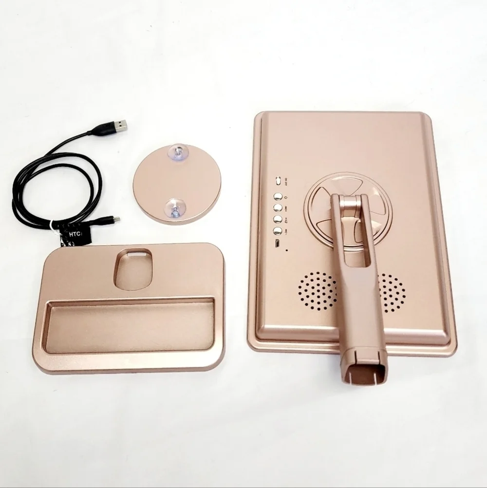 Frenchilin Rose Gold Dimmable LED Bluetooth Rotatable 180° Vanity Mirror